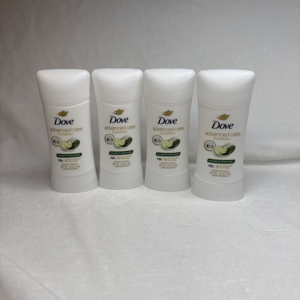 Dove Advanced Care Invisible+ 72HR Deodorant Cucumber & Cactus Water 2.6Oz 4 PK